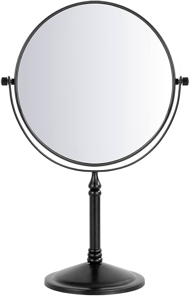 DOWRY Makeup Mirror 10x Magnification Vanity Mirror Tabletop Two-Sided Swivel Matte Black(10X) | Amazon (US)