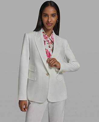 Women's Collared Woven Blazer | Macy's