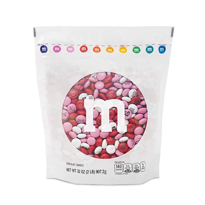M&M'S Pre-Designed Milk Chocolate Smooches Candy - 2lbs of Bulk Candy in Resealable Pack for Vale... | Amazon (US)