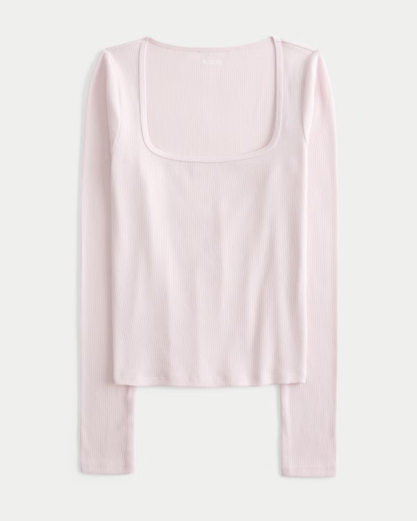Long-Sleeve Square-Neck Top | Hollister (US)
