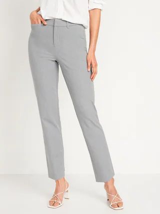 High-Waisted Heathered Pixie Straight Ankle Pants for Women | Old Navy (US)