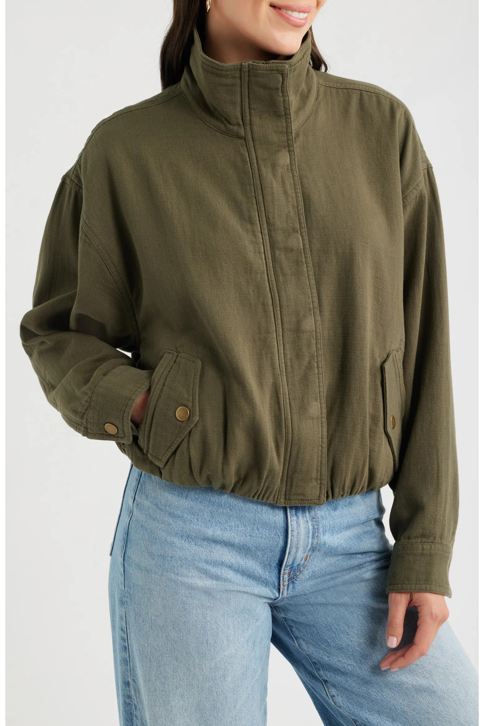 Bubble Hem Cotton Twill Jacket (Women) | Nordstrom | Nordstrom