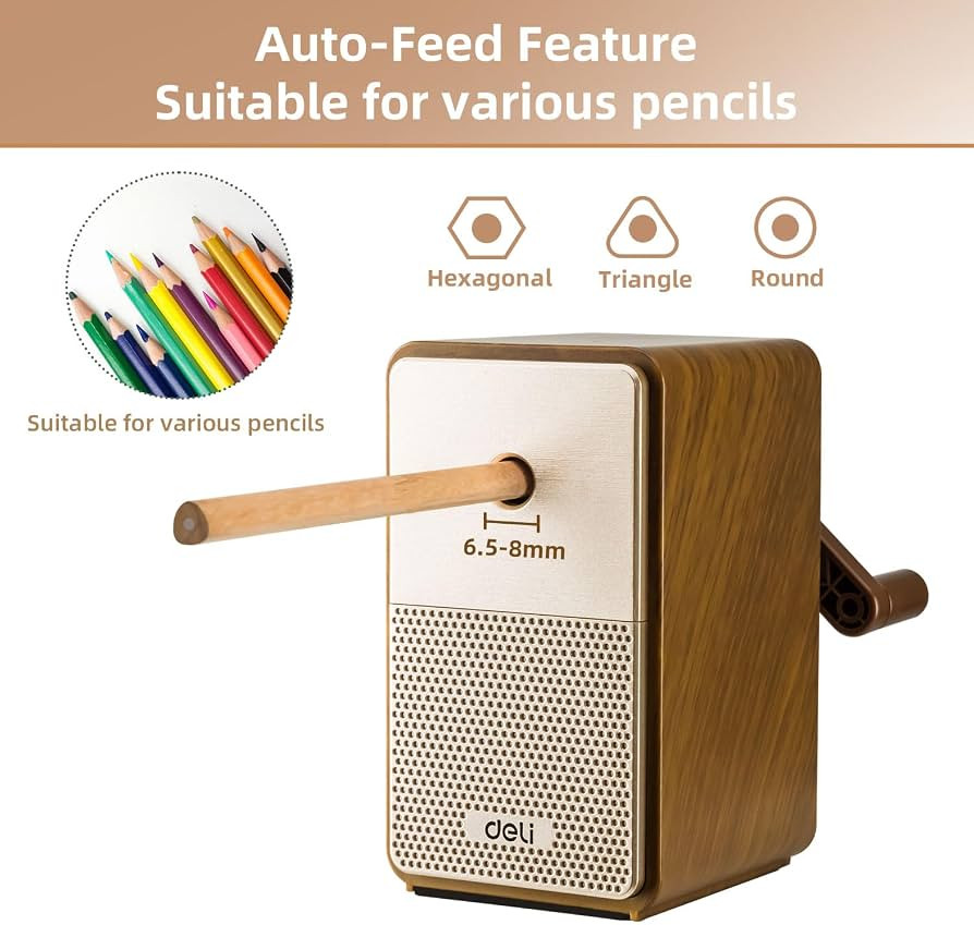 Deli Manual Pencil Sharpene, Brown | Amazon (US)