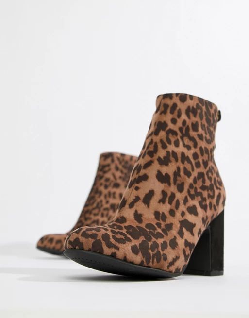 New Look Leopard Print Block Heeled Ankle Boot | ASOS US