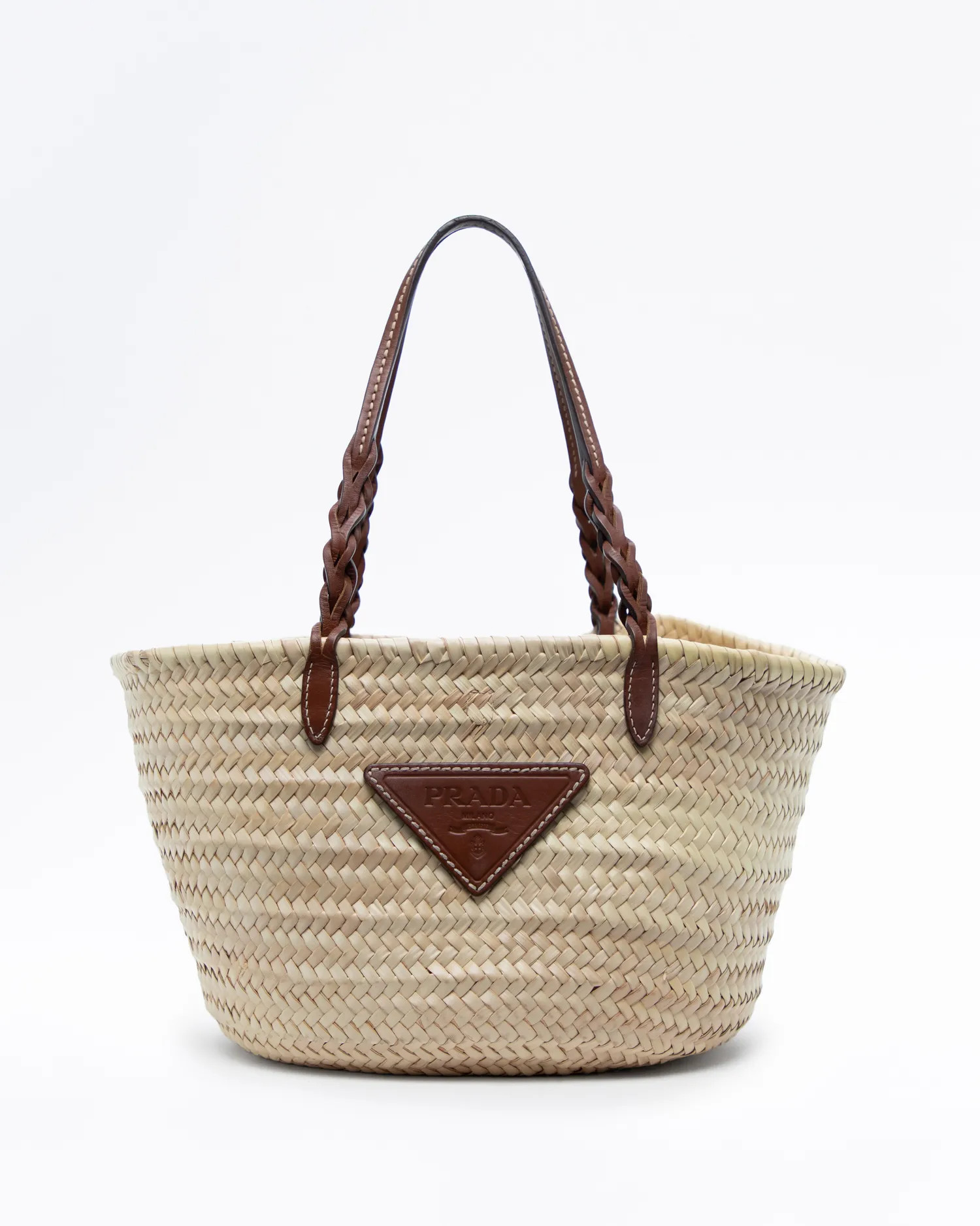 Woven Palm and Leather Tote | Vivrelle