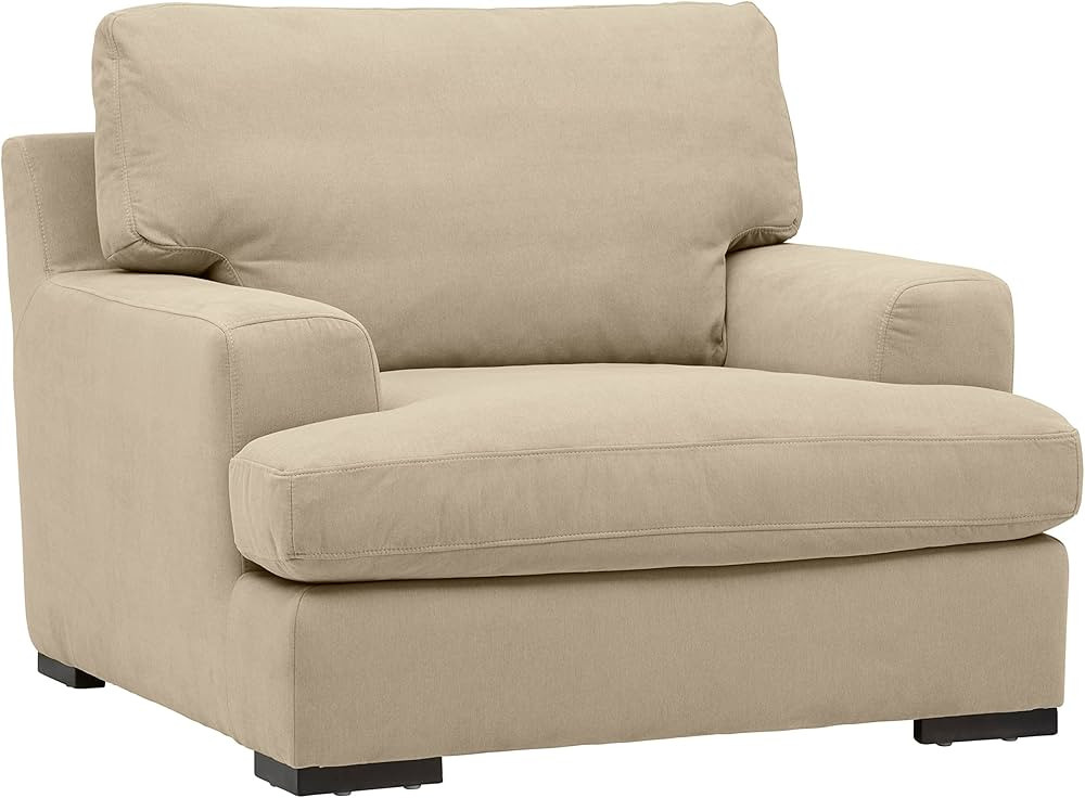 Amazon Brand – Stone & Beam Lauren Down-Filled Oversized Living Room Accent Armchair, 46"W, Faw... | Amazon (US)