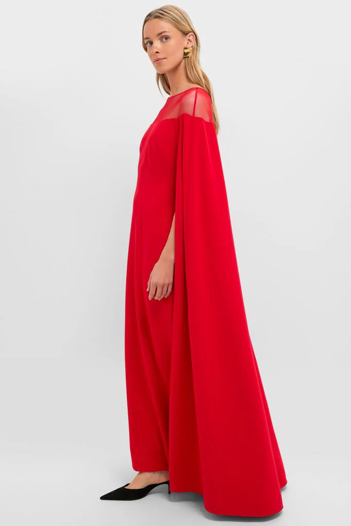 Red Estelle Cape Maxi Dress | Tuckernuck (US)