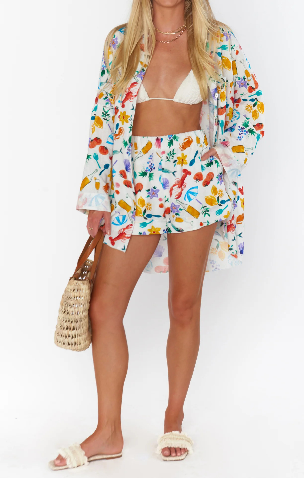 Hendrix Dolphin Shorts ~ Italian Picnic Linen | Show Me Your Mumu
