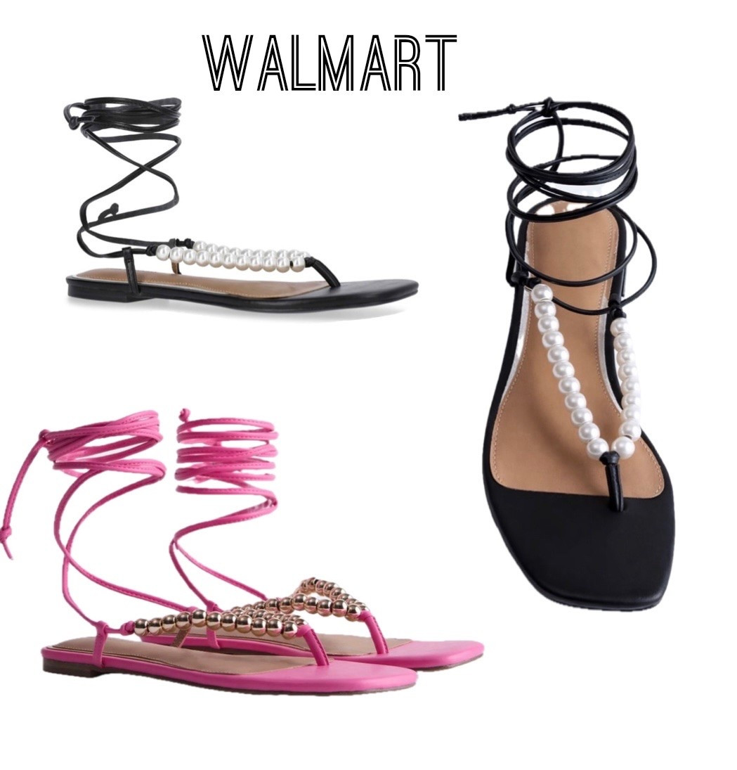 Free Assembly Women's Beaded Wrap Sandals