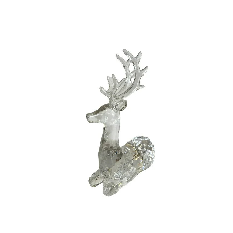 Acrylic Lying Deer Christmas Tabletop Decoration, Clear, 8.6", by Holiday Time | Walmart (US)