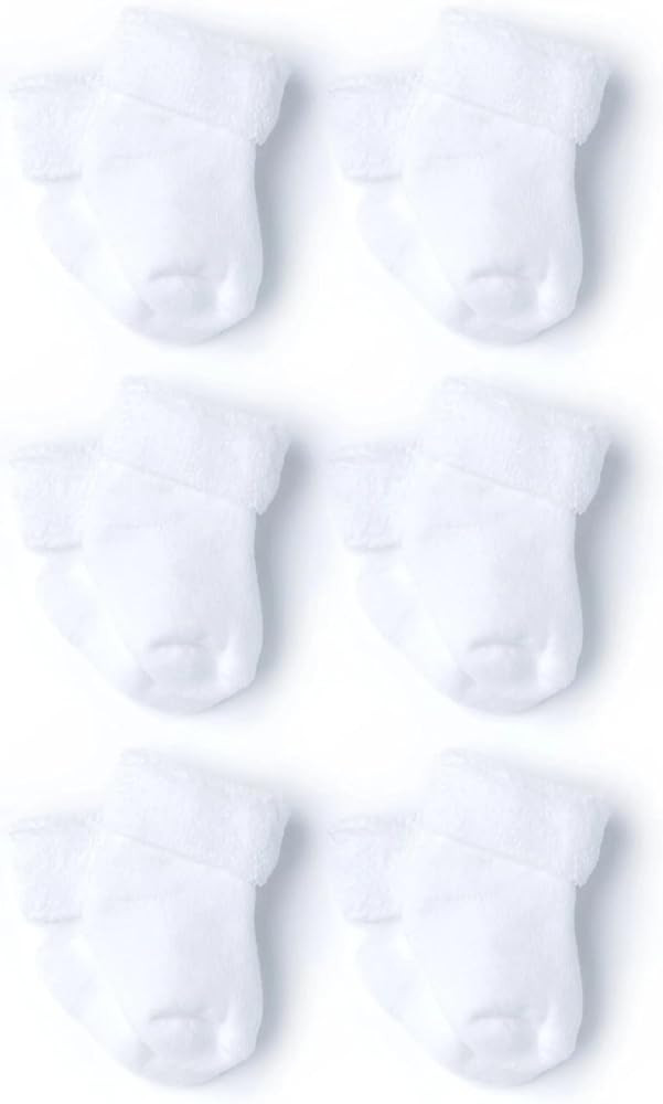 Gerber Baby Boys & Girls 6-Pack White Terry Socks | Amazon (US)