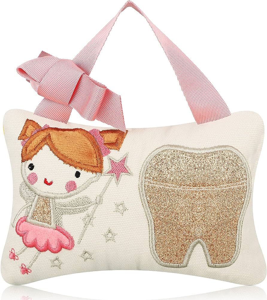 Qunclay Tooth Fairy Pillow with Pocket Kids Tooth Pillow Tooth Keepsake Pouch Tooth Fairy Gifts f... | Amazon (US)