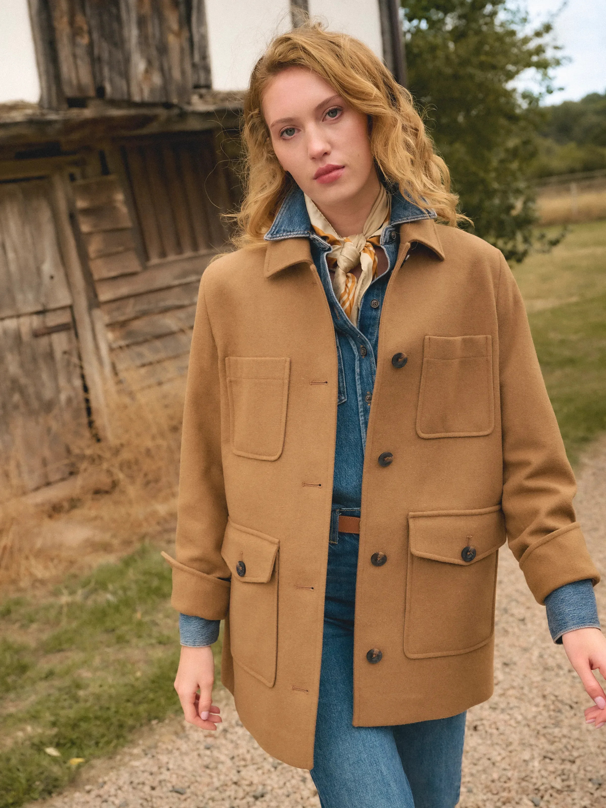 Callie - Women's Relaxed Wool Jacket - Tan | Fairfax & Favor | Fairfax & Favor (UK)