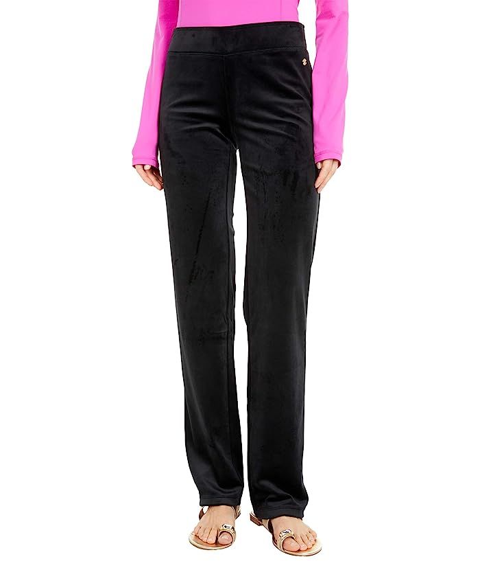 Lilly Pulitzer Dorsey Velour Pants (Onyx) Women's Casual Pants | Zappos