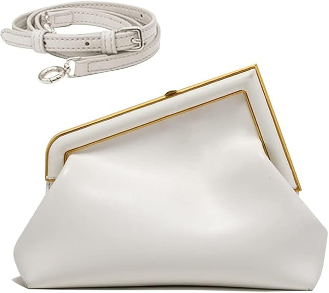 Women Clutch Purse Crossbody Bags,PU Leather Shoulder Bag with Metal Clasp Closure Handbags Trend... | Amazon (US)