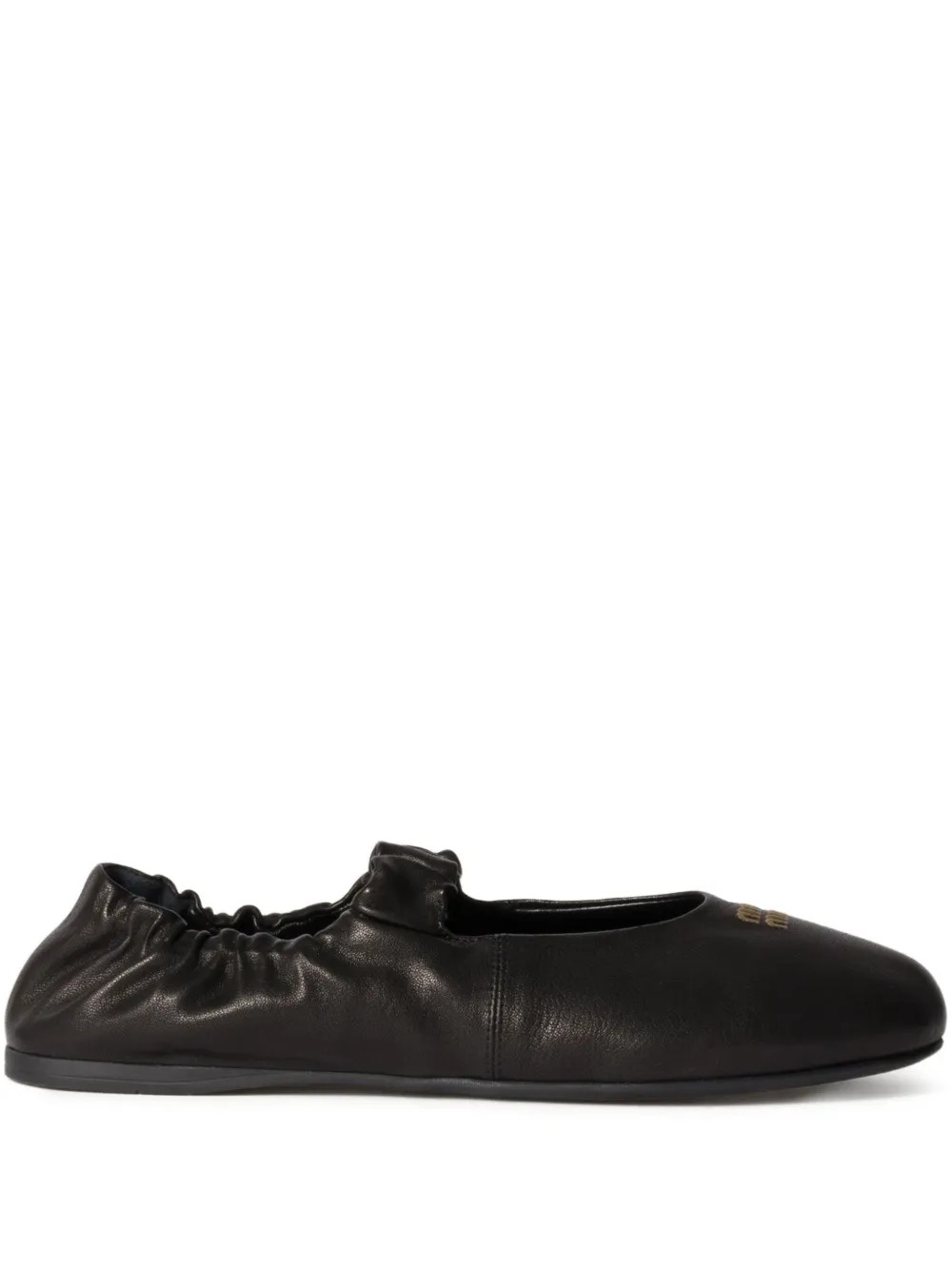 Miu Miu elasticated-detail Ballet Flats | Black | FARFETCH UK | Farfetch Global