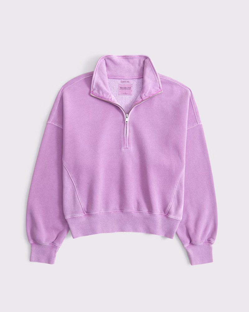 Women's Essential Sunday Half-Zip | Women's 30% Off Select Styles | Abercrombie.com | Abercrombie & Fitch (US)