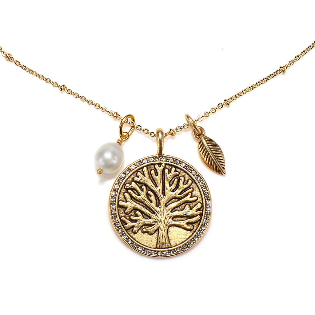 Tree of Life 3-Charm Talisman Necklace | Sequin