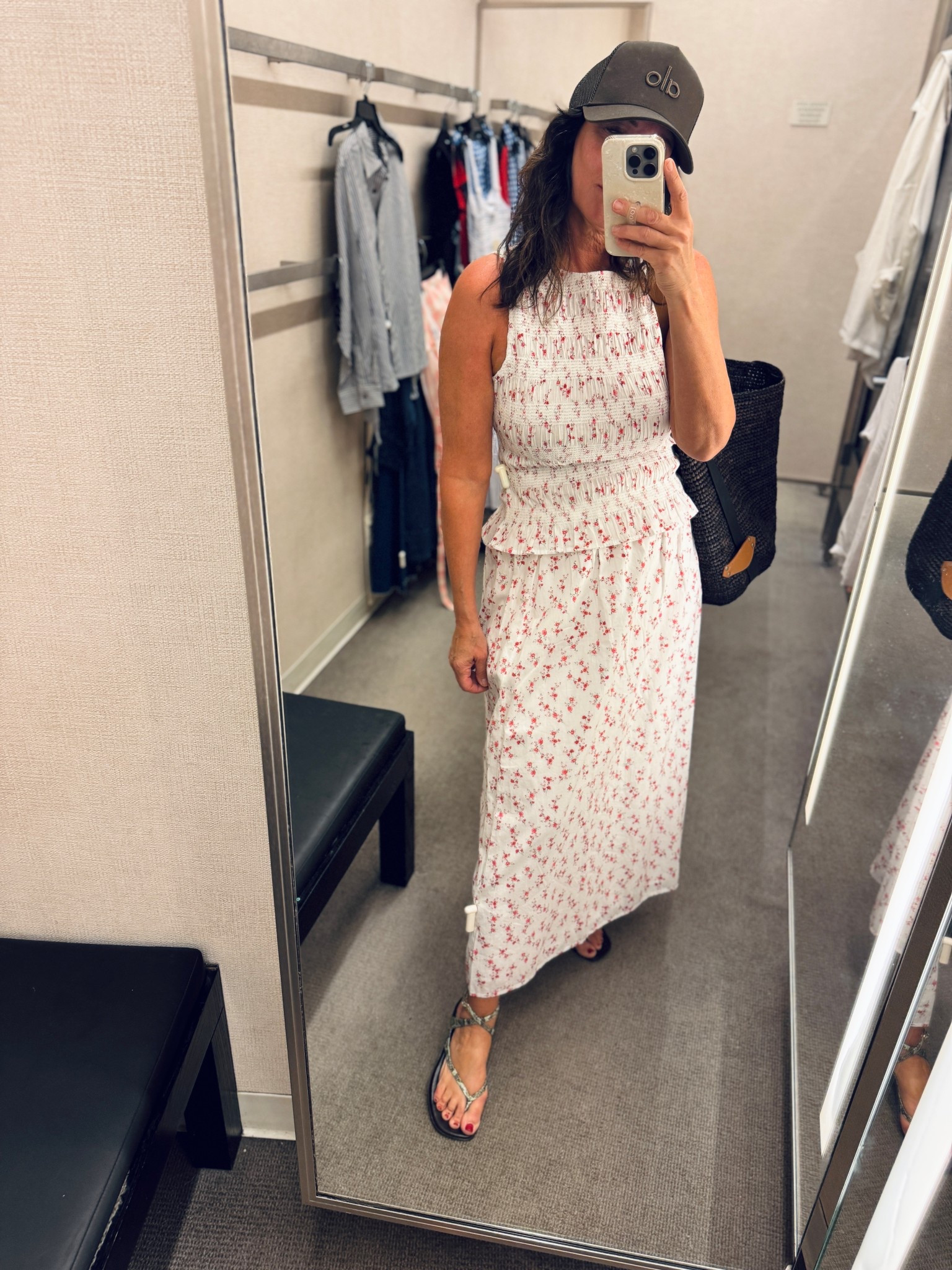 2 piece top and skirt 
Smocked top cute and flattering
Wearing medium in both 
Skirt does not have pockets which makes it more flattering 

#LTKSaleAlert #LTKWorkwear #LTKTravel