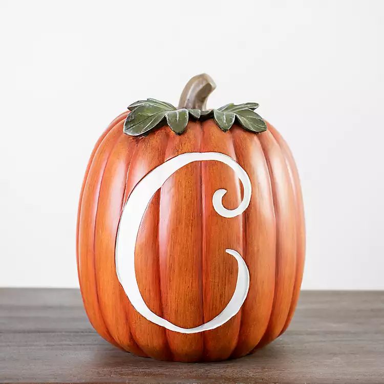 Monogram C Pumpkin Statue, 13 in. | Kirkland's Home