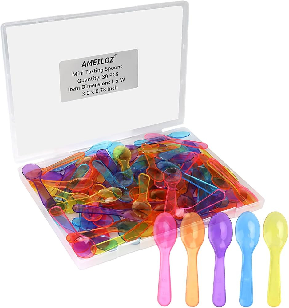 3 Inch Tiny Mini Tasting Spoons Colored Disposables Small Taster Spoon, Mini Sampling Spoon for D... | Amazon (US)
