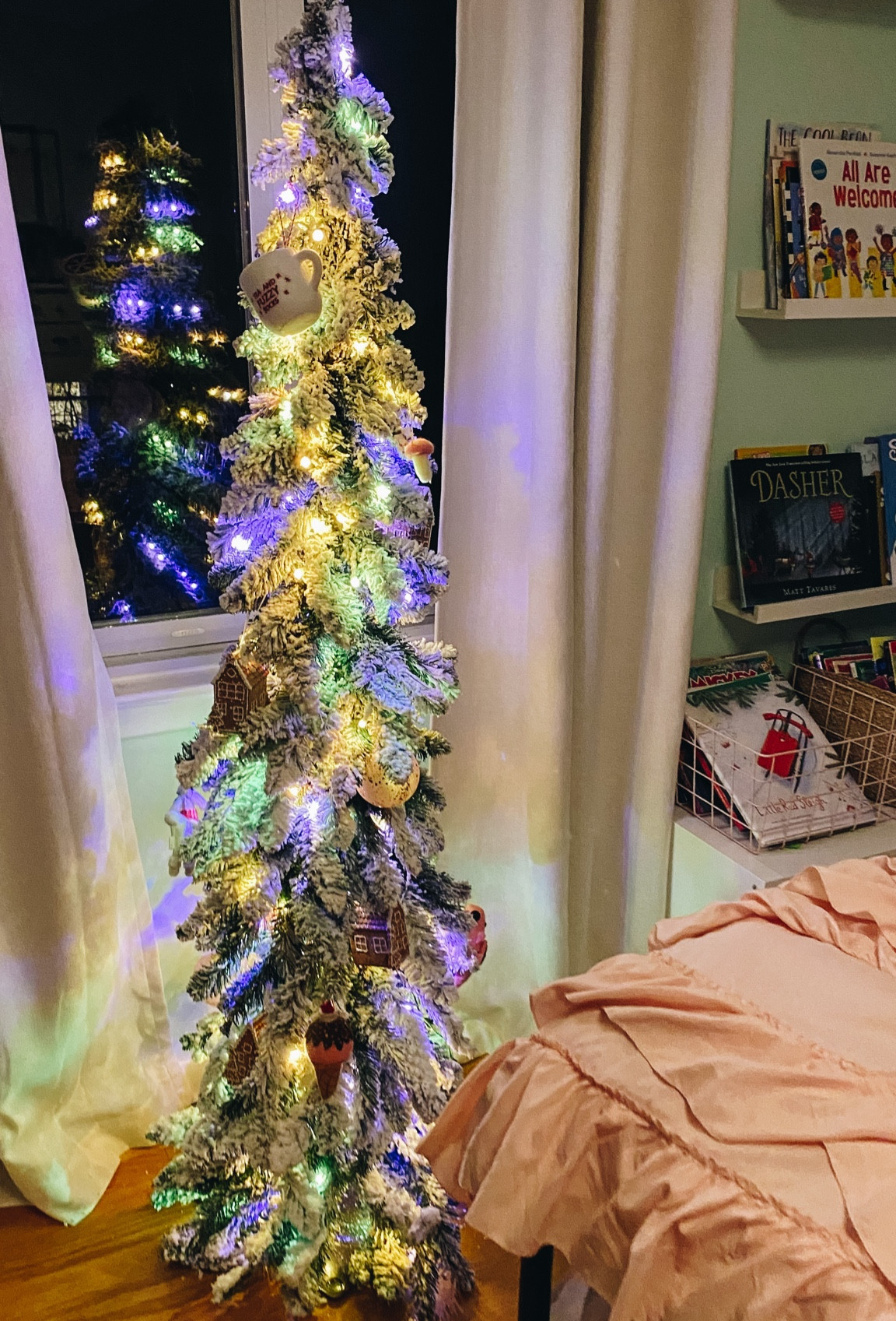 Downswept Christmas tree
Flocked Christmas tree 
Kids room Christmas decor 
Small Christmas tree
Whimsical Christmas treee

#LTKSeasonal #LTKHoliday #LTKKids