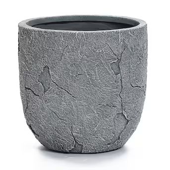 LuxenHome 14.57-in W x 14.57-in H Gray Mixed/Composite Contemporary/Modern Indoor/Outdoor Planter | Lowe's