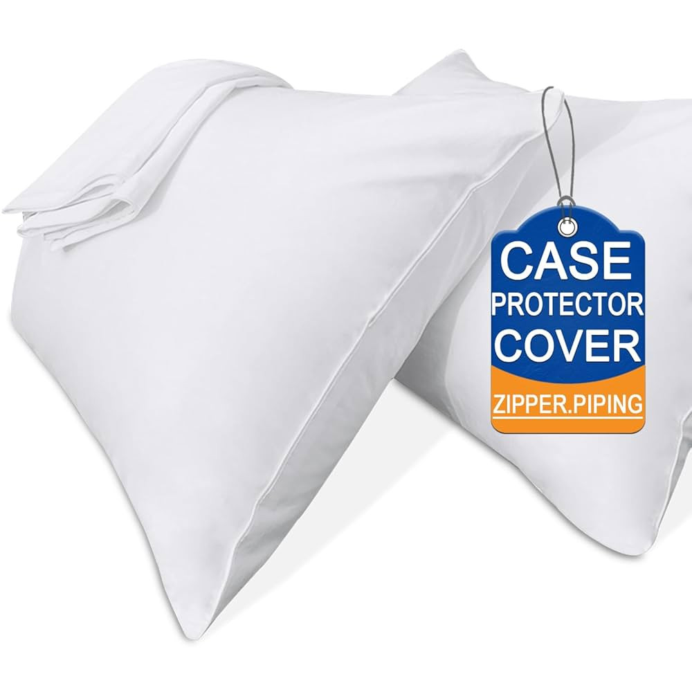 Precoco White Pillow Cases Queen Size Set of 4 | 100% Cotton Pillowcases with Zipper Hidden | Pre... | Amazon (US)
