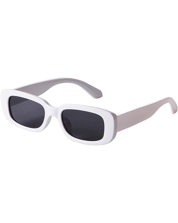 JUDOO Black Rectangle Sunglasses Women Trendy Retro Sunglasses 90s Vintage Cute Sunglasses UV400 ... | Amazon (US)