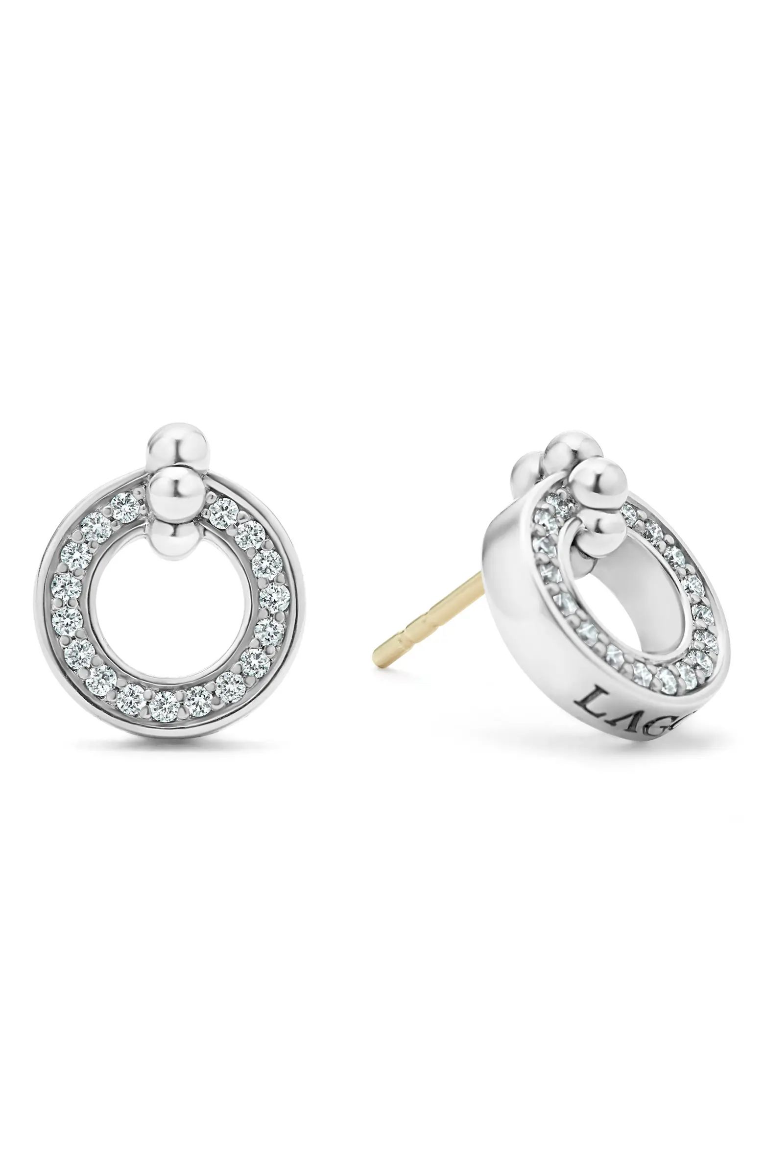 Caviar Spark Diamond Open Circle Stud Earrings | Nordstrom