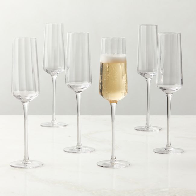 Muse Optic Fluted Champagne Flutes Set of 6 | CB2