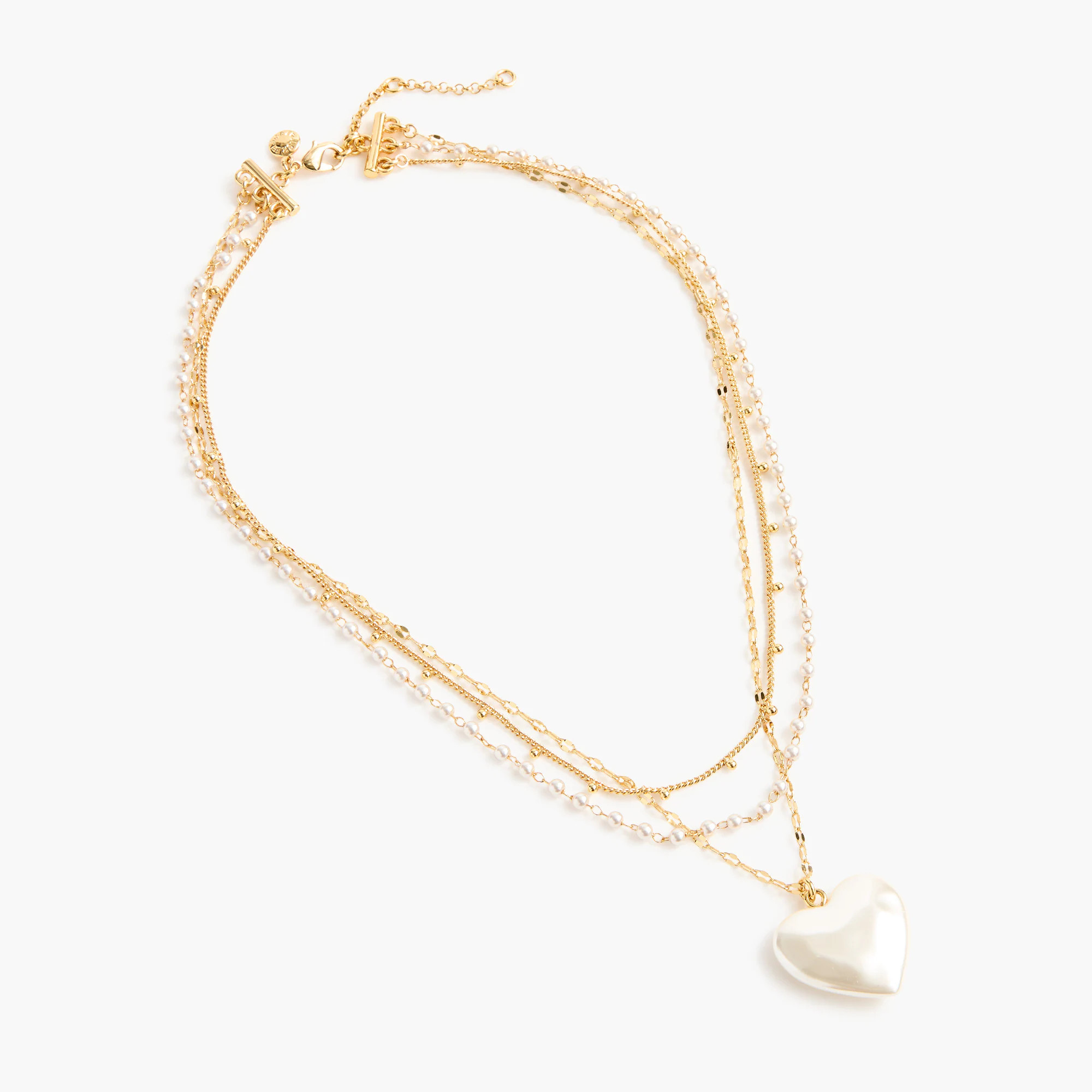 Pearl heart chain layering necklace | J.Crew Factory