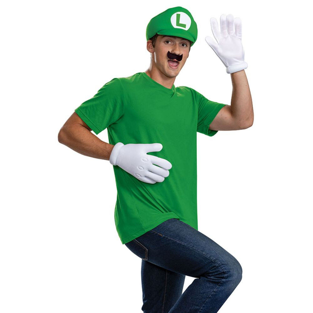 Adults Classic Elevated Super Mario Bros(TM) Luigi Costume Accessory Kit | Oriental Trading Company