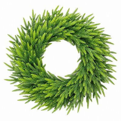 Garvee Artificial Pine Wreath Base for DIY Holiday Door and Wall Decor Customize with bows, ribbons, ornaments, lights, and seasonal accents | Target