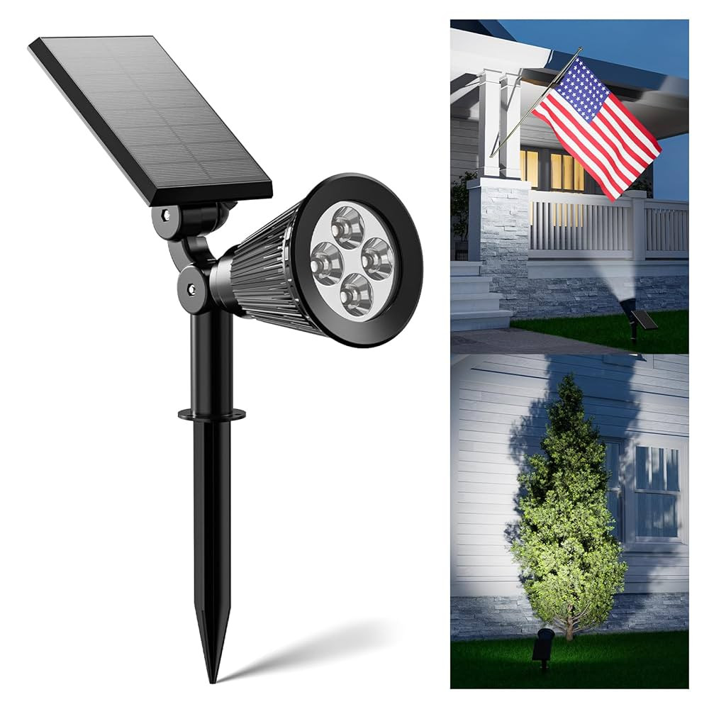 Solar Spot Lights Outdoor Waterproof for Flag, Palm Tree, Pole, Sign, Statue, Mailbox, Bright LED... | Amazon (US)