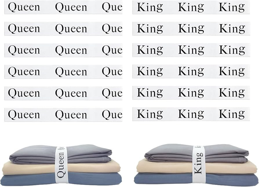 12 Pieces Bed Sheet Organizer Bands, Closet Organization Sheet Straps, Linen Labels Bedding Bands... | Amazon (US)