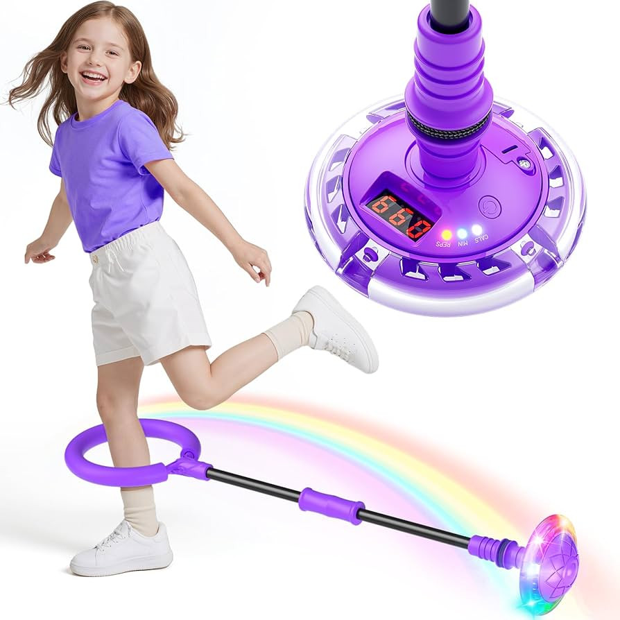 HopeRock Skip Ball Toy for Girls Ages 6-10,Girl Birthday Gifts,3 Fun Modes,Flashing Light-Up Whee... | Amazon (US)