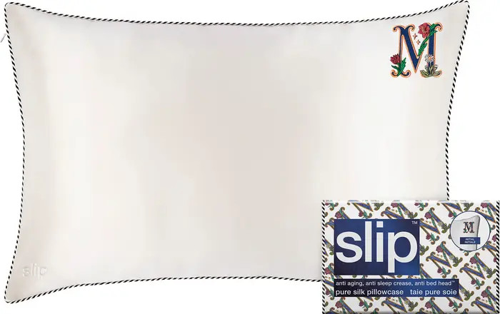 Embroidered Pure Silk Queen Pillowcase | Nordstrom
