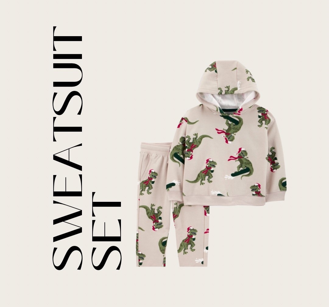 How cute is this toddler Christmas T-Rex sweatsuit set from Walmart? Only $15!

Toddler, kid, boy, sweater, hoodie, sweatshirt, set, pants, leggings, cozy, holiday, Christmas, kids, t-Rex, dinosaur, outfit, look, affordable