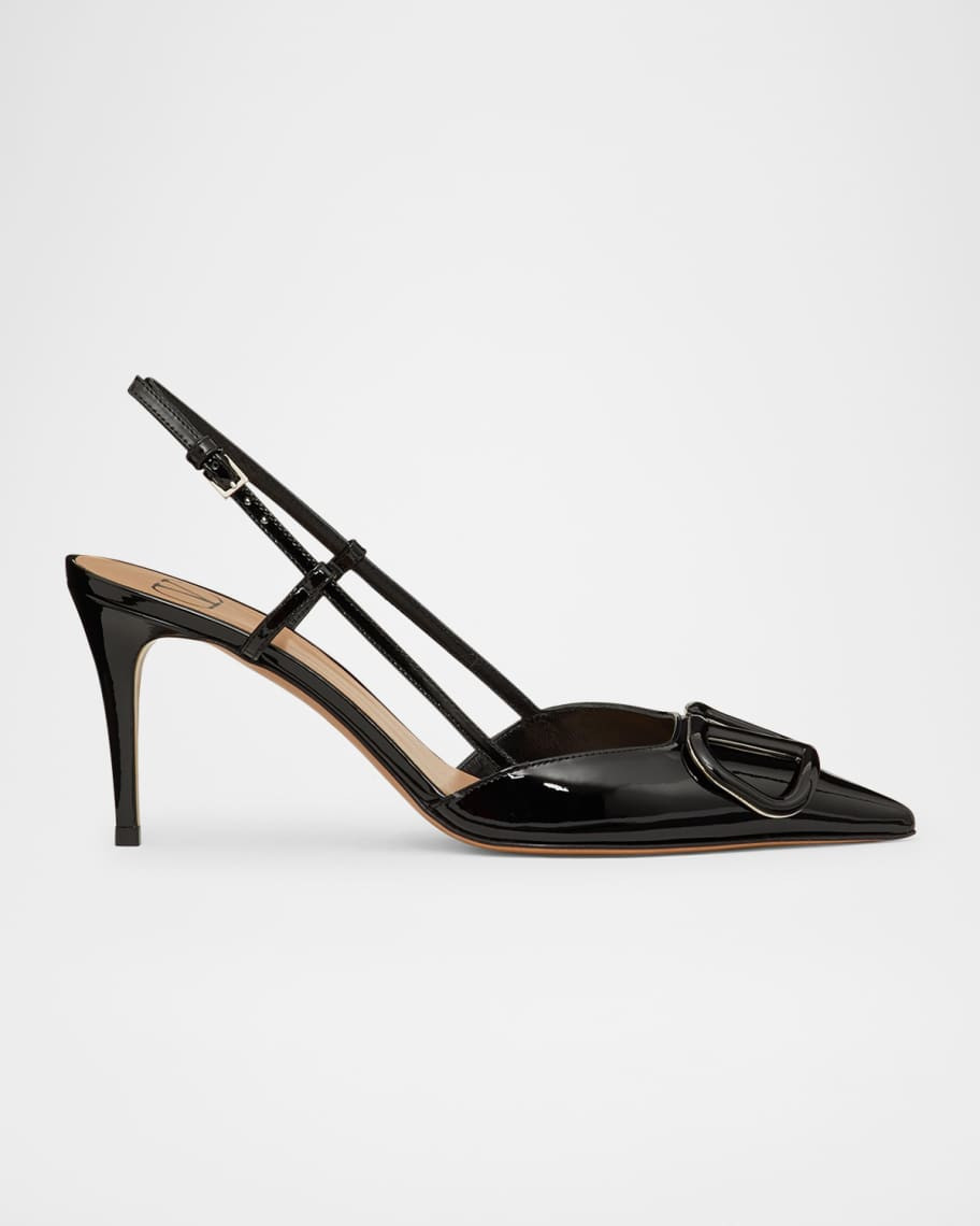 Valentino Garavani VLogo Signature Patent Leather Slingback Pumps | Neiman Marcus