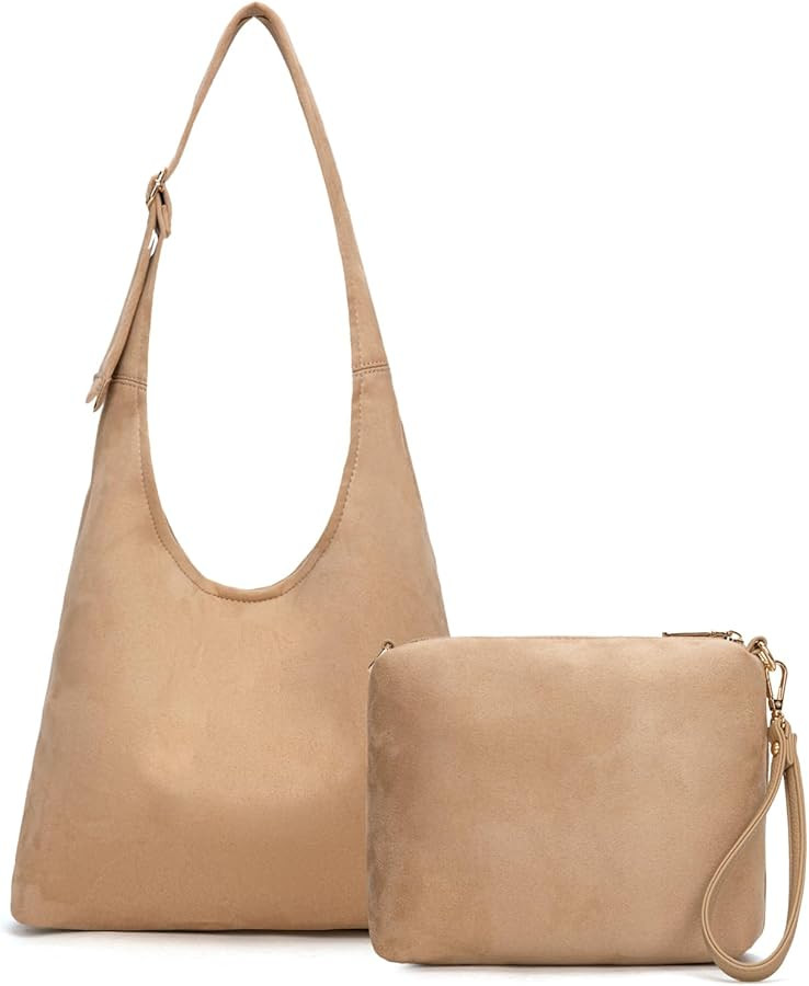 Montana West Hobo Bags Purse for Women Ultra Soft Foldable Shoulder Slouchy Handbags with Cosmeti... | Amazon (US)
