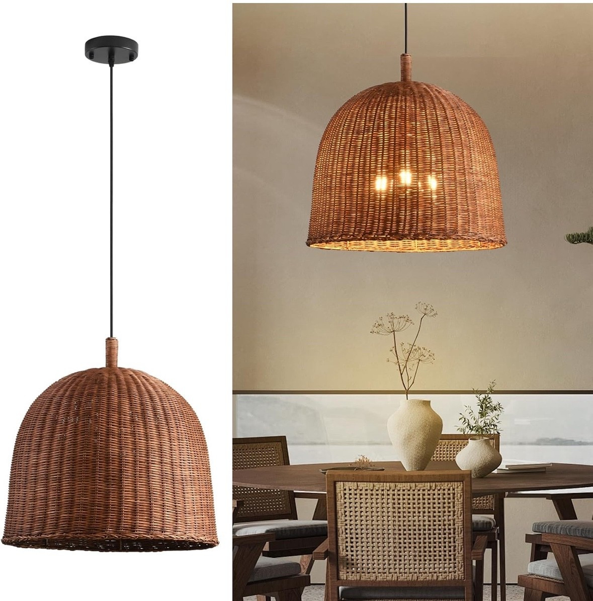 We recently installed this rattan light fixture in our dining room and it added just the right amount of texture and warmth to the room. 

#LTKFamily #LTKHome