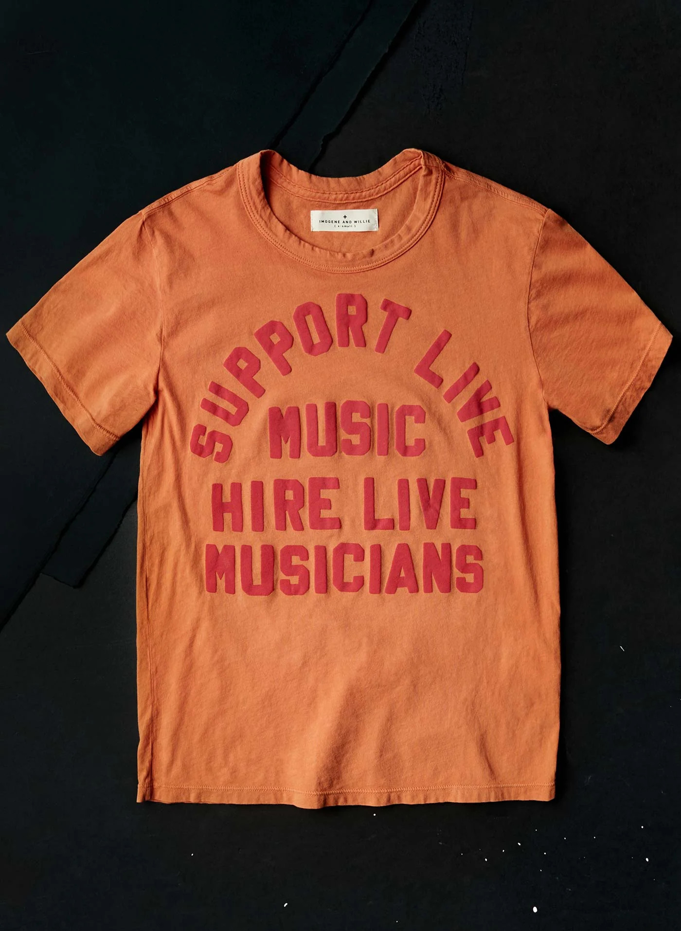 the "support live music" tee in orange | imogene + willie