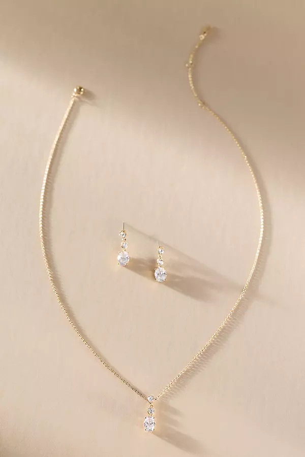 NADRI Maiden Oval Necklace & Earrings Set | Anthropologie (US)