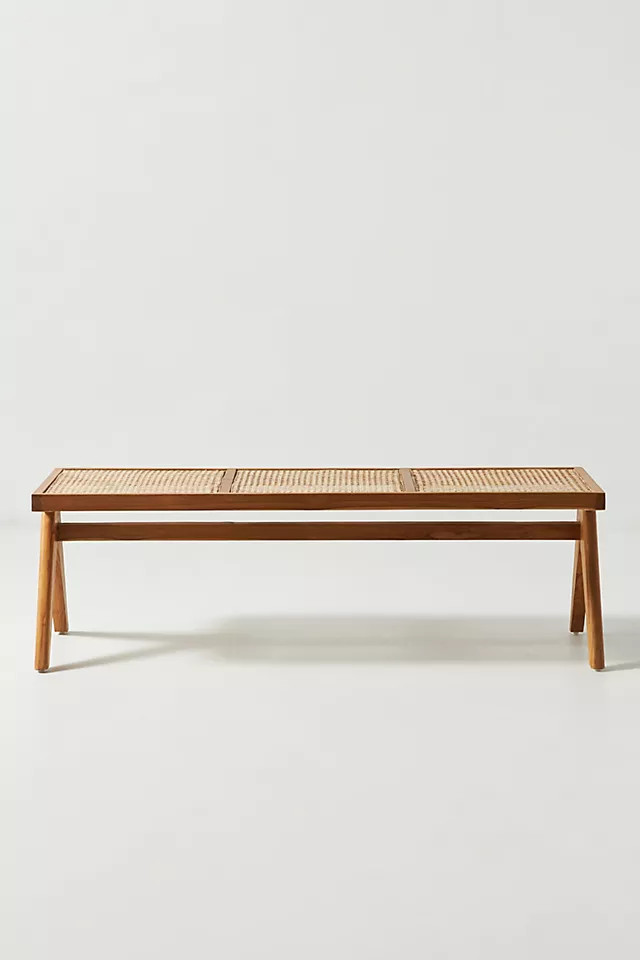 Ashton Caned Teak Bench | Anthropologie (US)