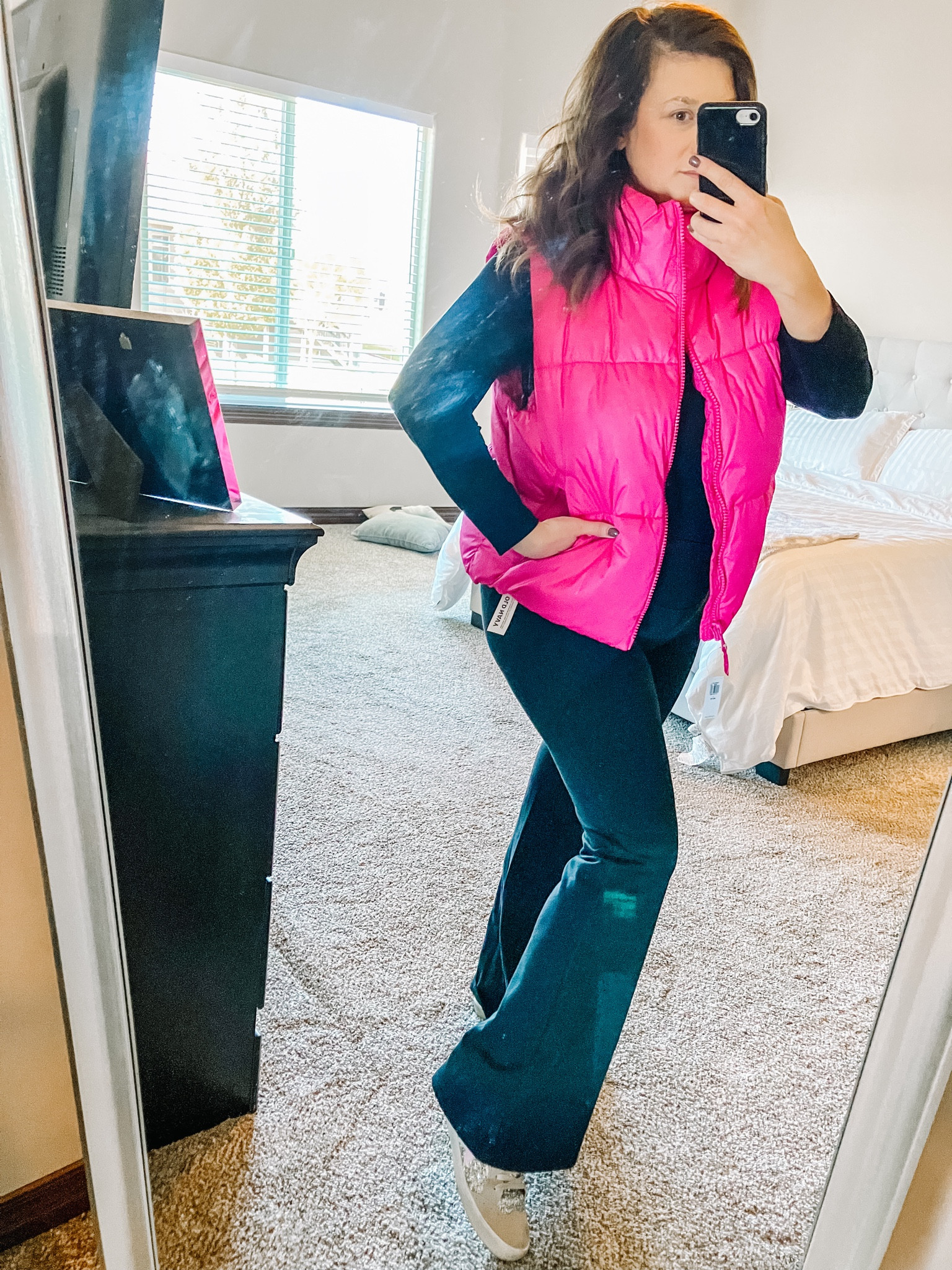 Vest Size large petite (size down 1)
Bodysuit size large petite 
LeggingsSize medium petite

Pink vest, puffer vest, puffer, pink, women’s bodysuit, square neck, leggings, flare leggings, petite, fullbust, midsize, old navy

#LTKfindsunder50 #LTKmidsize #LTKtravel