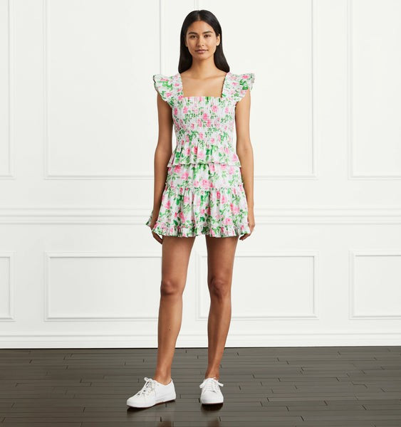 The Paz Skirt - Pink Roses Linen | Hill House Home