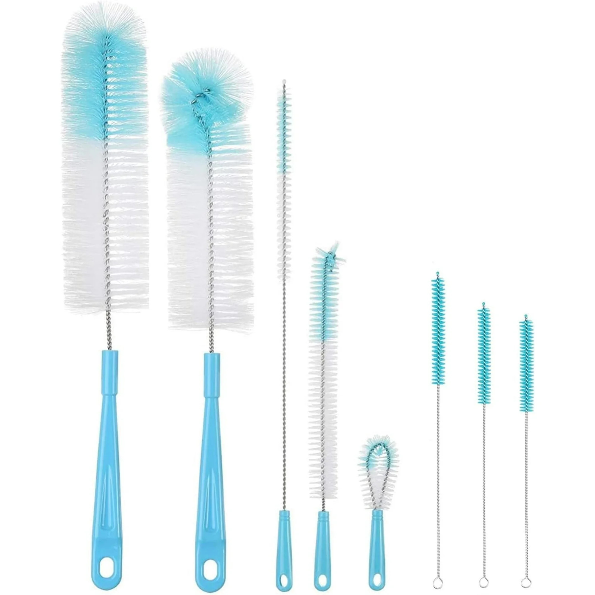 8 Pack Blue Bottle Cleaning Brush Set, Long Handle Bottle Cleaner for Wine/Beer Bottles, Tumbler,... | Walmart (US)