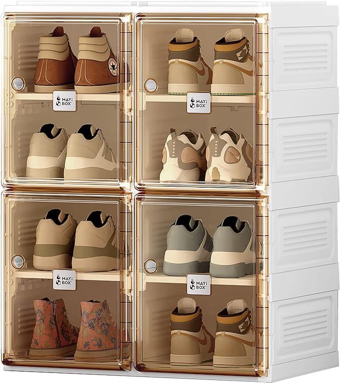 ANTBOX Shoe Organizer Storage Box, Portable Folding Shoe Rack for Closet with Magnetic Clear Door... | Amazon (CA)