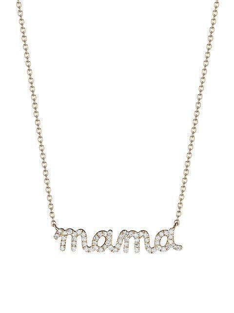14K Yellow Gold & Diamond Mama Necklace | Saks Fifth Avenue